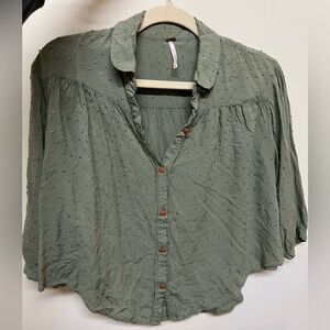 Free People Green Blouse